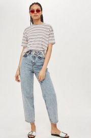 Multi Stripe Boxy T-Shirt at Topshop